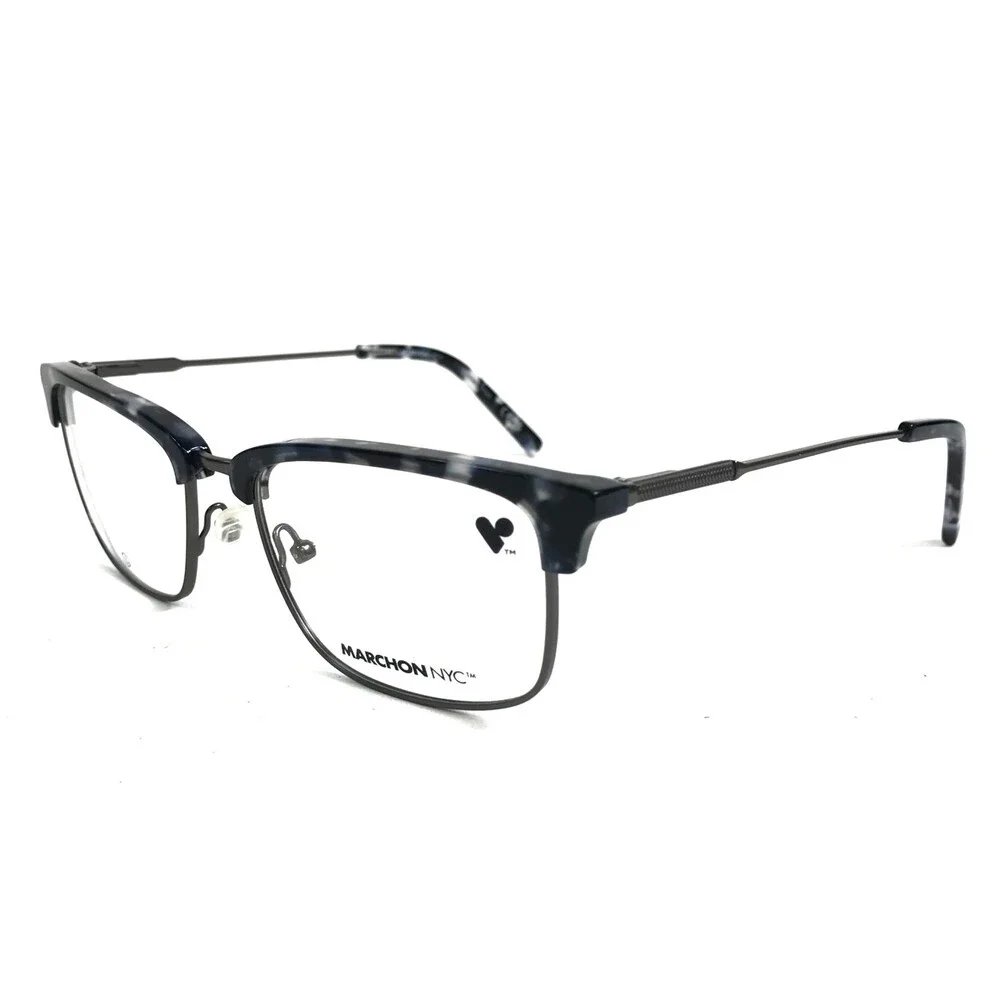 Marchon NYC Eyeglasses Frames M-2028 460 Black Gray Rectangle Full Rim 54-18-140